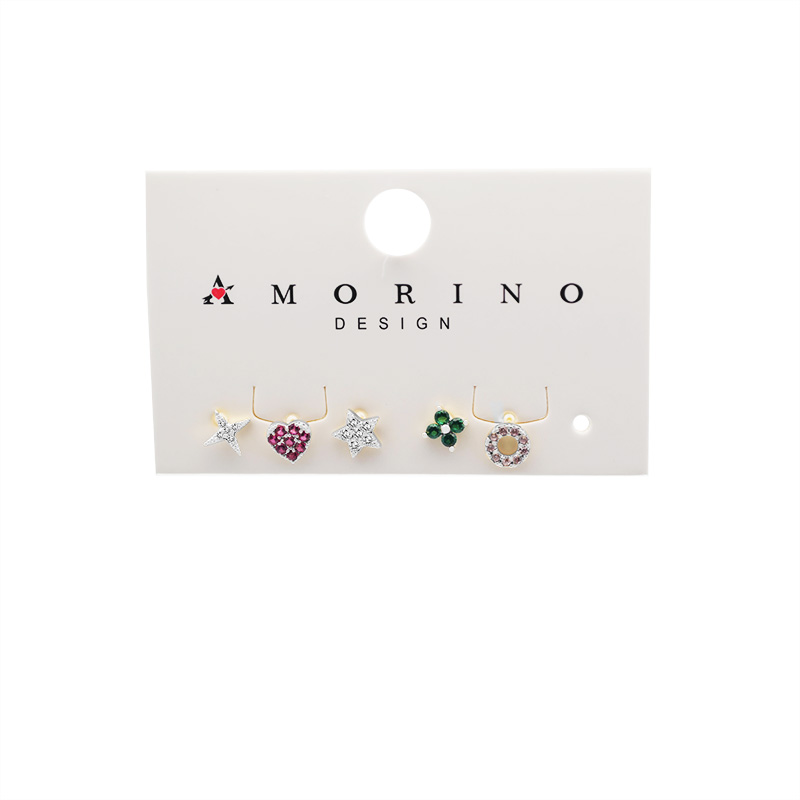 SET 5 ORECCHINI DIVERSI CON ZIRCONI - YK2592C28