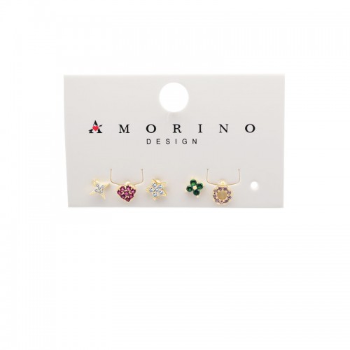SET 5 ORECCHINI DIVERSI CON ZIRCONI - YK2592C28