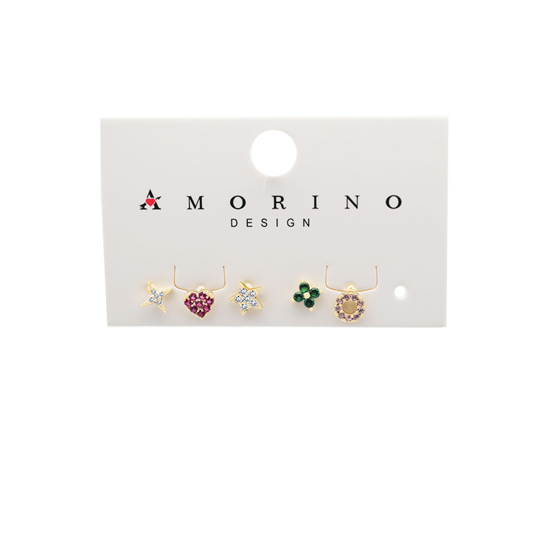 SET 5 ORECCHINI DIVERSI CON ZIRCONI - YK2592C28