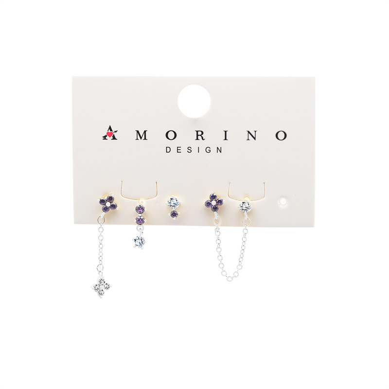 SET 5 ORECCHINI DIVERSI CON ZIRCONI - YK25972C27