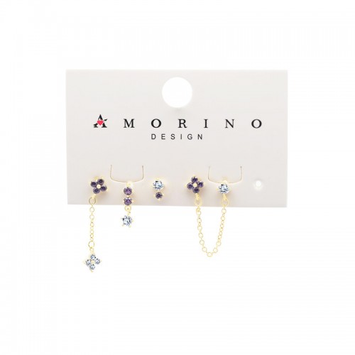 SET 5 ORECCHINI DIVERSI CON ZIRCONI - YK25972C27