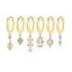 SET 6 ORECCHINI DIVERSI CON CIONDOLI GEOMETRICI IN ZIRCONE E PERLE - YK26132C854