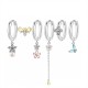 SET 6 ORECCHINI DIVERSI CON CIONDOLI A TEMA GIARDINO - YK26132C855