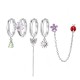 SET 6 ORECCHINI DIVERSI CON CIONDOLI A TEMA GIARDINO - YK26132C857