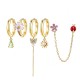 SET 6 ORECCHINI DIVERSI CON CIONDOLI A TEMA GIARDINO - YK26132C857