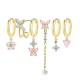 SET 6 ORECCHINI DIVERSI A TEMA GIARDINO ROMANTICO - YK26132C864
