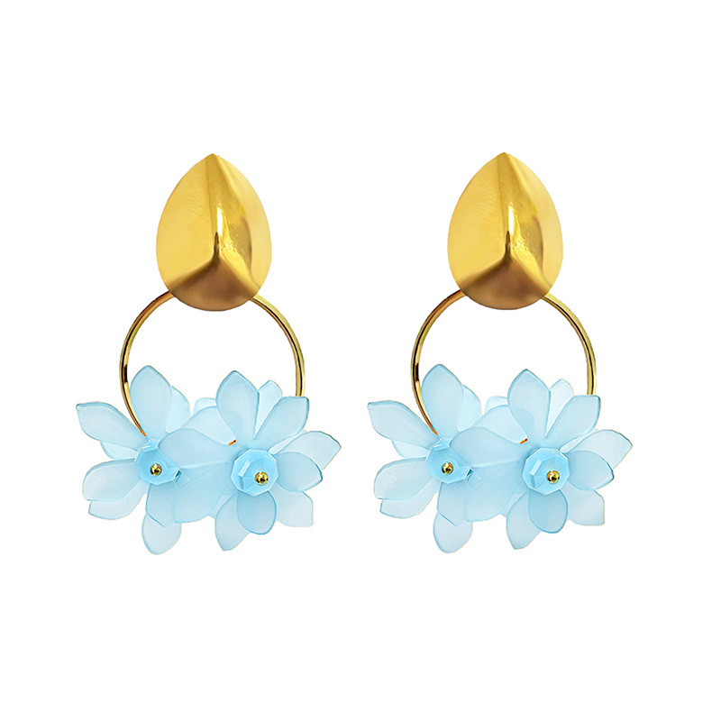 ORECCHINI PENDENTI CON FIORI IN PLASTICA - YNK2384E295