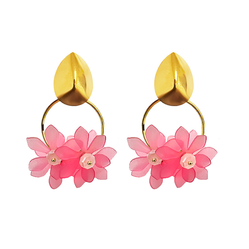 ORECCHINI PENDENTI CON FIORI IN PLASTICA - YNK2384E295