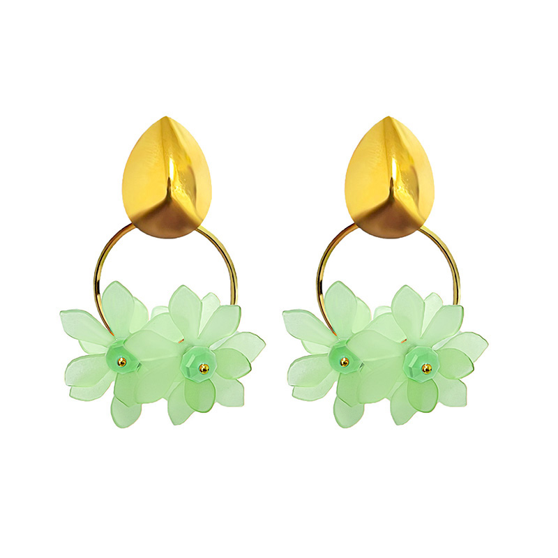 ORECCHINI PENDENTI CON FIORI IN PLASTICA - YNK2384E295