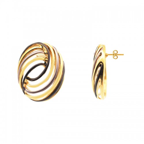 ORECCHINI CURVI INTRECCIATI SMALTATI - YNK2496B820