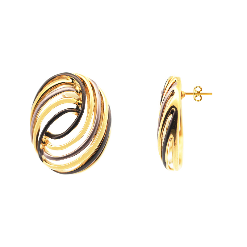 ORECCHINI CURVI INTRECCIATI SMALTATI - YNK2496B820 ORECCHINI CURVI INTRECCIATI SMALTATI - YNK2496B820