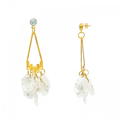 ORECCHINI PENDENTI CON PETALI BIANCHI - YY2564C135