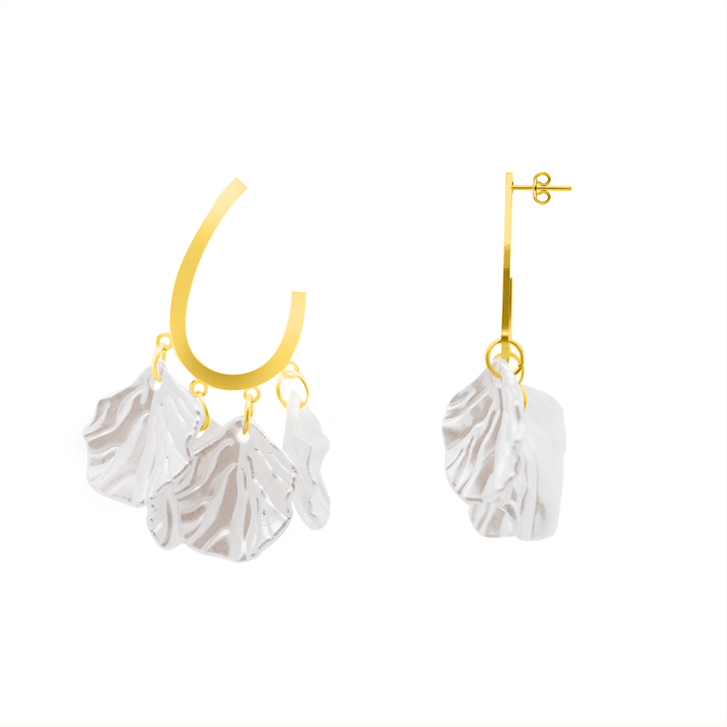 ORECCHINI PENDENTI CON PETALI BIANCHI - YY2564C140 ORECCHINI PENDENTI CON PETALI BIANCHI - YY2564C140