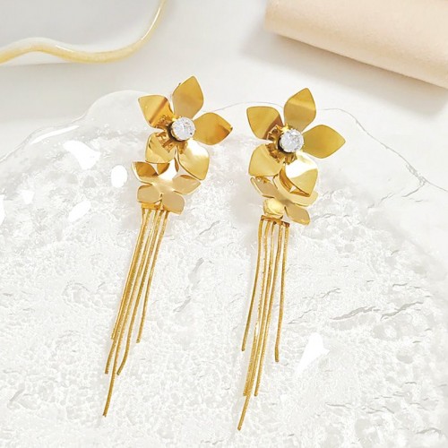 ORECCHINI PENDENTI FIORI CON NAPPE - YY2564C141