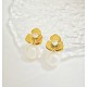 ORECCHINI PENDENTI FIORE CON PERLA SMERIGLIATA - YY2564C145 ORECCHINI PENDENTI FIORE CON PERLA SMERIGLIATA - YY2564C145