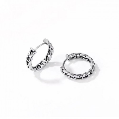 ORECCHINO SINGOLO A CERCHIO CATENA IN ACCIAIO DA UOMO - JJ2324E244/E245