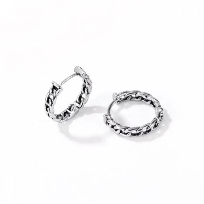 ORECCHINO SINGOLO DA UOMO A CERCHIO CATENA - JJ2324E244/E245