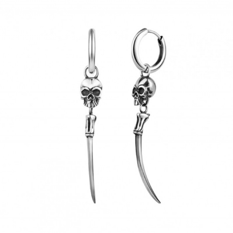 ORECCHINO SINGOLO ACCIAIO UOMO CON TESCHIO - JJ2328E261 ORECCHINO SINGOLO ACCIAIO UOMO CON TESCHIO - JJ2328E261