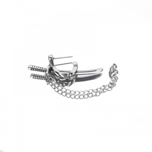 ORECCHINO SINGOLO SPADA CON CATENA - JJ23384E256