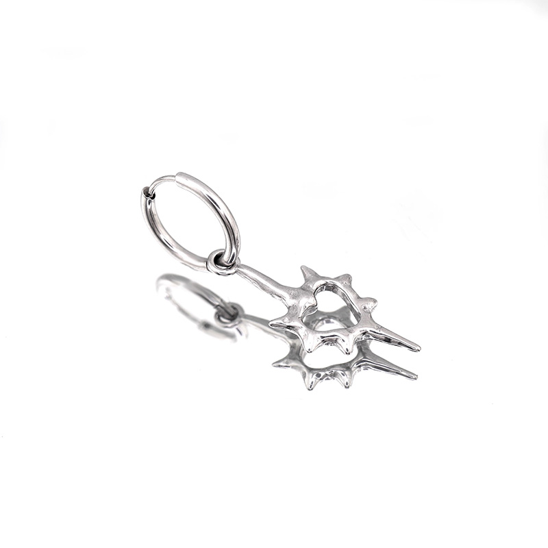 ORECCHINO A CERCHIO CON CIONDOLO CUORE SPINATO - JJ2524C221