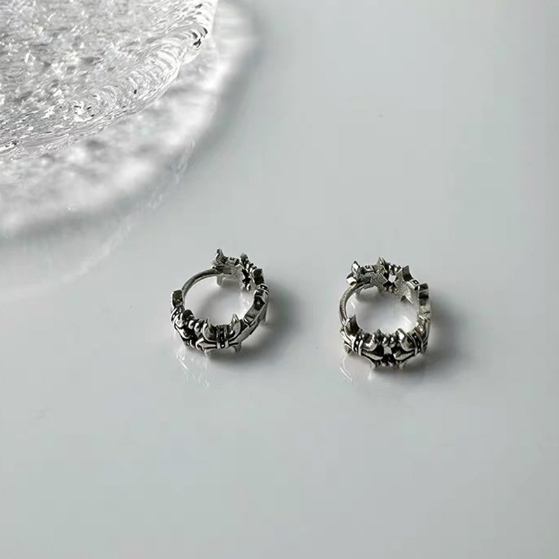 ORECCHINO A CERCHIO CON MOTIVO GIGLIO - JJ2528C226