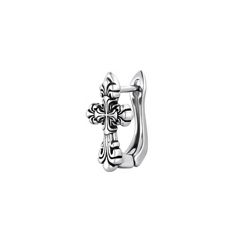 ORECCHINO A CERCHIO QUADRATO CON CROCE - JJ25304C229