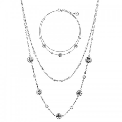 PARURE ALBERO DELLA VITA & ZIRCONIA & DOPPIO FILO - JN23888E843/E845