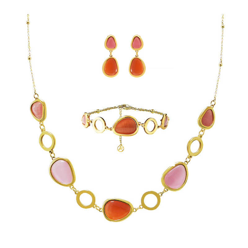 PARURE CRISTALLO COLORATO A FORMA ORGANICA - MY251152C257/C256/C255