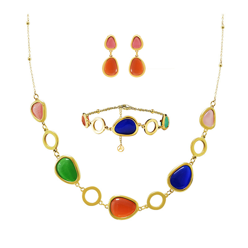 PARURE CRISTALLO COLORATO A FORMA ORGANICA - MY251152C257/C256/C255