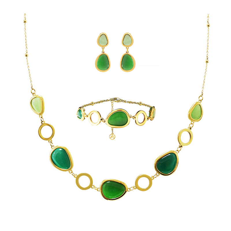 PARURE CRISTALLO COLORATO A FORMA ORGANICA - MY251152C257/C256/C255