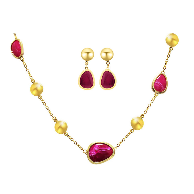 PARURE RESINA COLORATA A FORMA ORGANICA - MY251336C259/C258