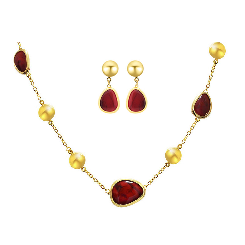 PARURE RESINA COLORATA A FORMA ORGANICA - MY251336C259/C258