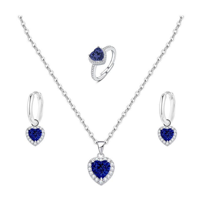 PARURE ZIRCONE CUORE COLORATO - MY25496B475/B474/B473