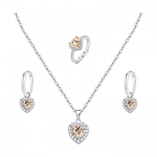 PARURE ZIRCONE CUORE COLORATO - MY25496B475/B474/B473