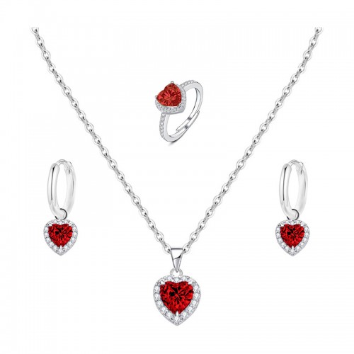 PARURE ZIRCONE CUORE COLORATO - MY25496B475/B474/B473