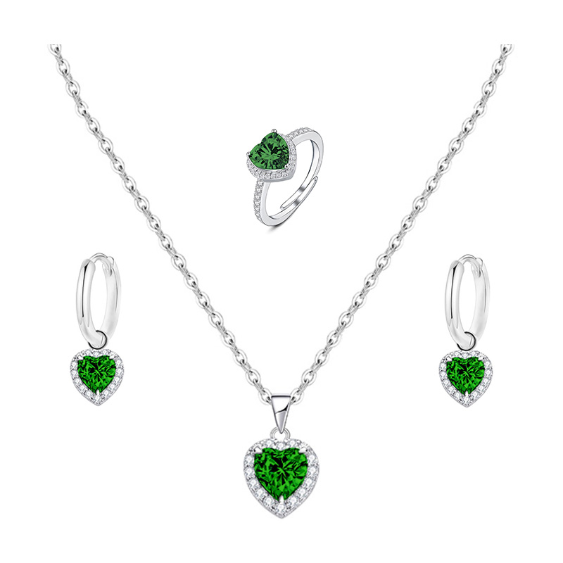 PARURE ZIRCONE CUORE COLORATO - MY25496B475/B474/B473
