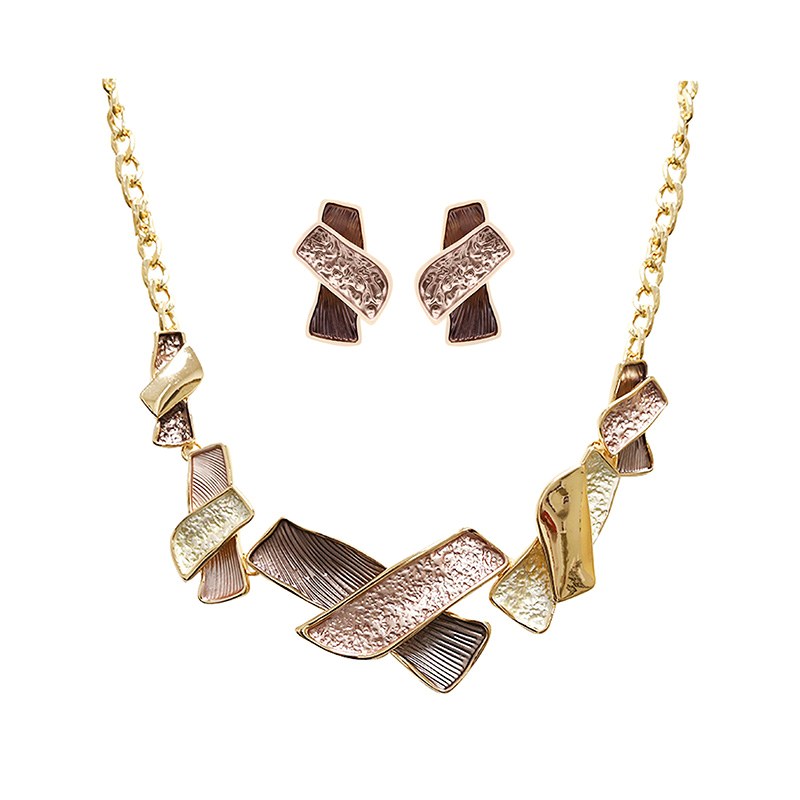 PARURE ASTRATTO SMALTATO A FORMA X - SW24112A758/A759