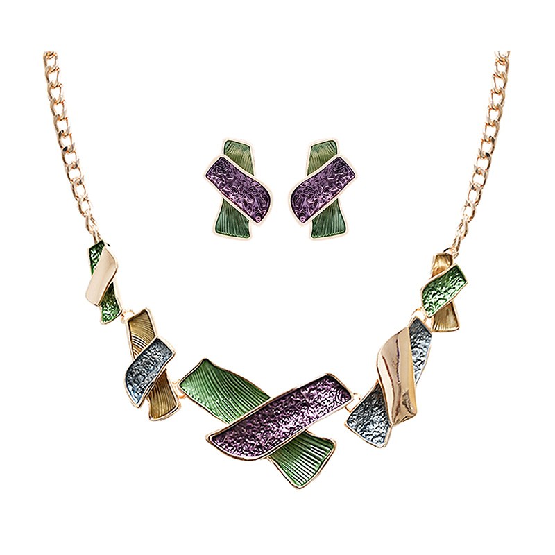 PARURE ASTRATTO SMALTATO A FORMA X - SW24112A758/A759