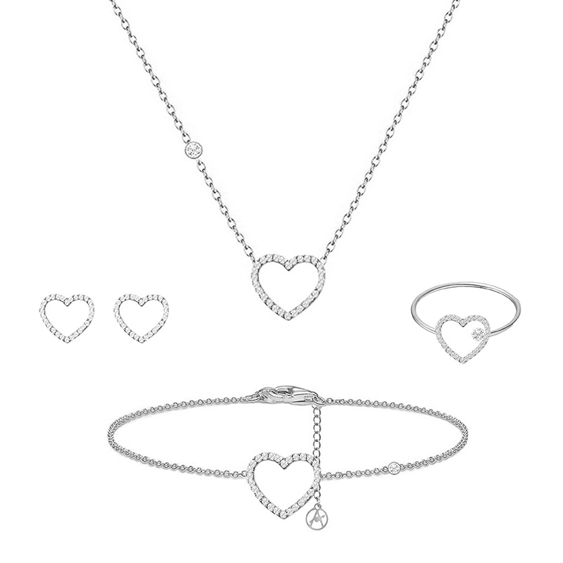 PARURE CUORE CON STRASS - YC2564B190/B191/B192/B193