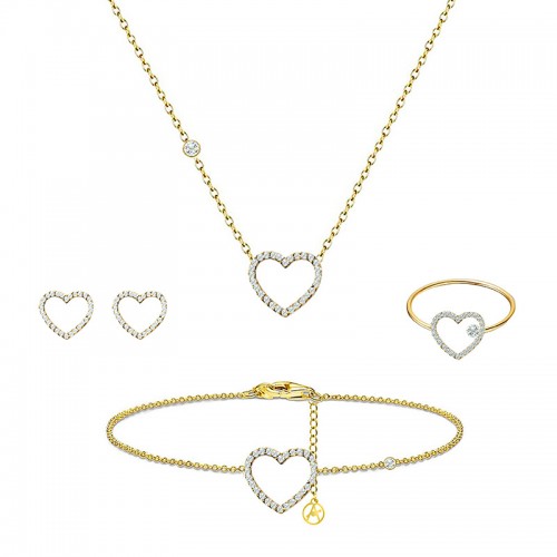 PARURE CUORE CON STRASS - YC2564B190/B191/B192/B193