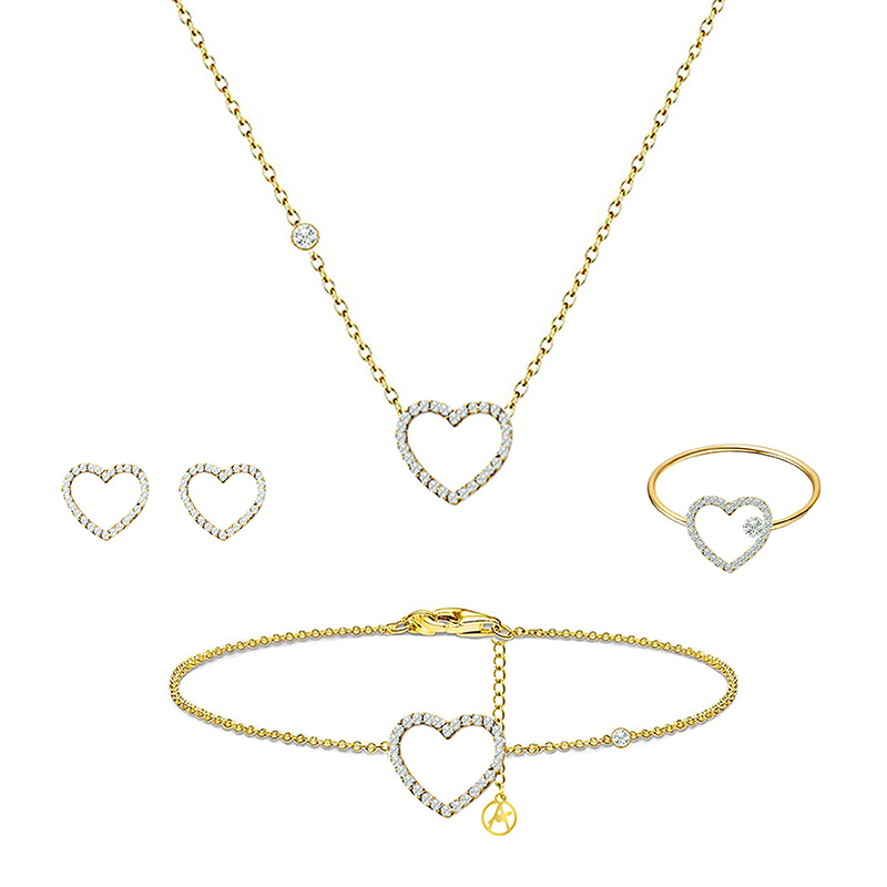 PARURE CUORE CON STRASS - YC2564B190/B191/B192/B193