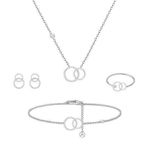 PARURE DOPPIO CERCHIO CON STRASS - YC2564B202/B203/B204/B205