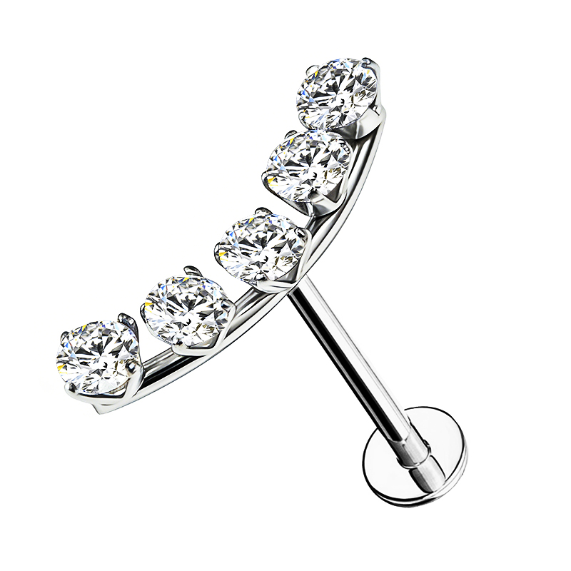 PIERCING LABRET CURVO CON ZIRCONIA - 2621124120078/6621124079655