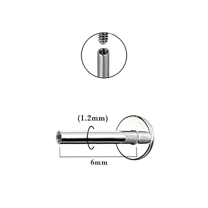 10 BARRETTE PIERCING LABRET 1.2x6mm - B0210
