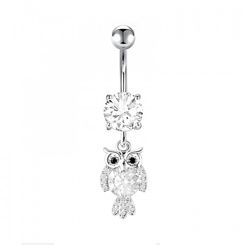 PIERCING BANANA IN ZIRCONIA CON PENDENTE A GUFO - JQ1000B103