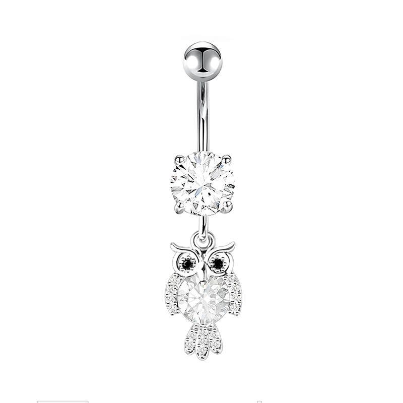 PIERCING BANANA IN ZIRCONIA CON PENDENTE A GUFO - JQ1000B103 PIERCING BANANA IN ZIRCONIA CON PENDENTE A GUFO - JQ1000B103
