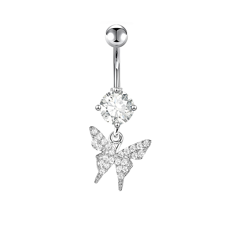 PIERCING BANANA IN ZIRCONIA CON PENDENTE A FARFALLA - JQ1000B104 PIERCING BANANA IN ZIRCONIA CON PENDENTE A FARFALLA - JQ1000B104