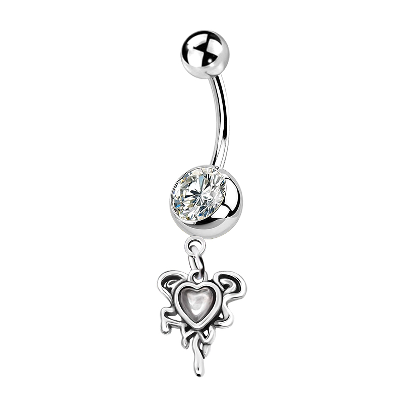 PIERCING BANANA IN ZIRCONIA CON PENDENTE A CUORE - JQ1000B105 PIERCING BANANA IN ZIRCONIA CON PENDENTE A CUORE - JQ1000B105