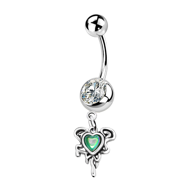 PIERCING BANANA IN ZIRCONIA CON PENDENTE A CUORE - JQ1000B105 PIERCING BANANA IN ZIRCONIA CON PENDENTE A CUORE - JQ1000B105