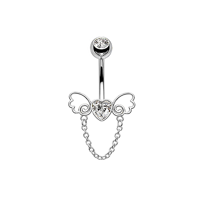 PIERCING BANANA IN ZIRCONIA CUORE ALI D'ANGELO CON CATENINA PENDENTE - JQ1000B106 PIERCING BANANA IN ZIRCONIA CUORE ALI D'ANGELO CON CATENINA PENDENTE - JQ1000B106